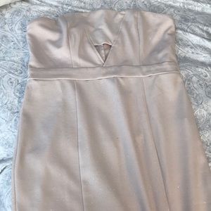 Strapless glitter body con dress